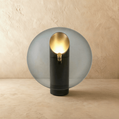 Amberlyn Modern Glass Table Lamp with Warm Ambient Glow for Bedroom Nightstands