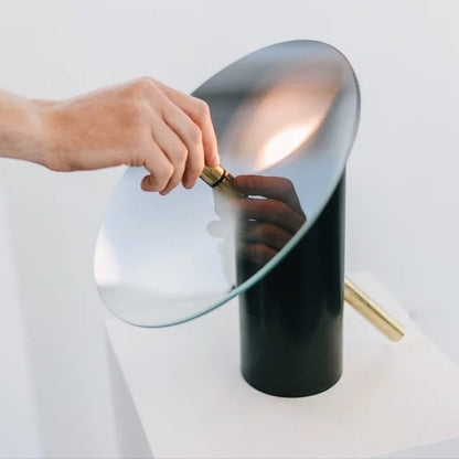 Amberlyn Modern Glass Table Lamp with Warm Ambient Glow for Bedroom Nightstands