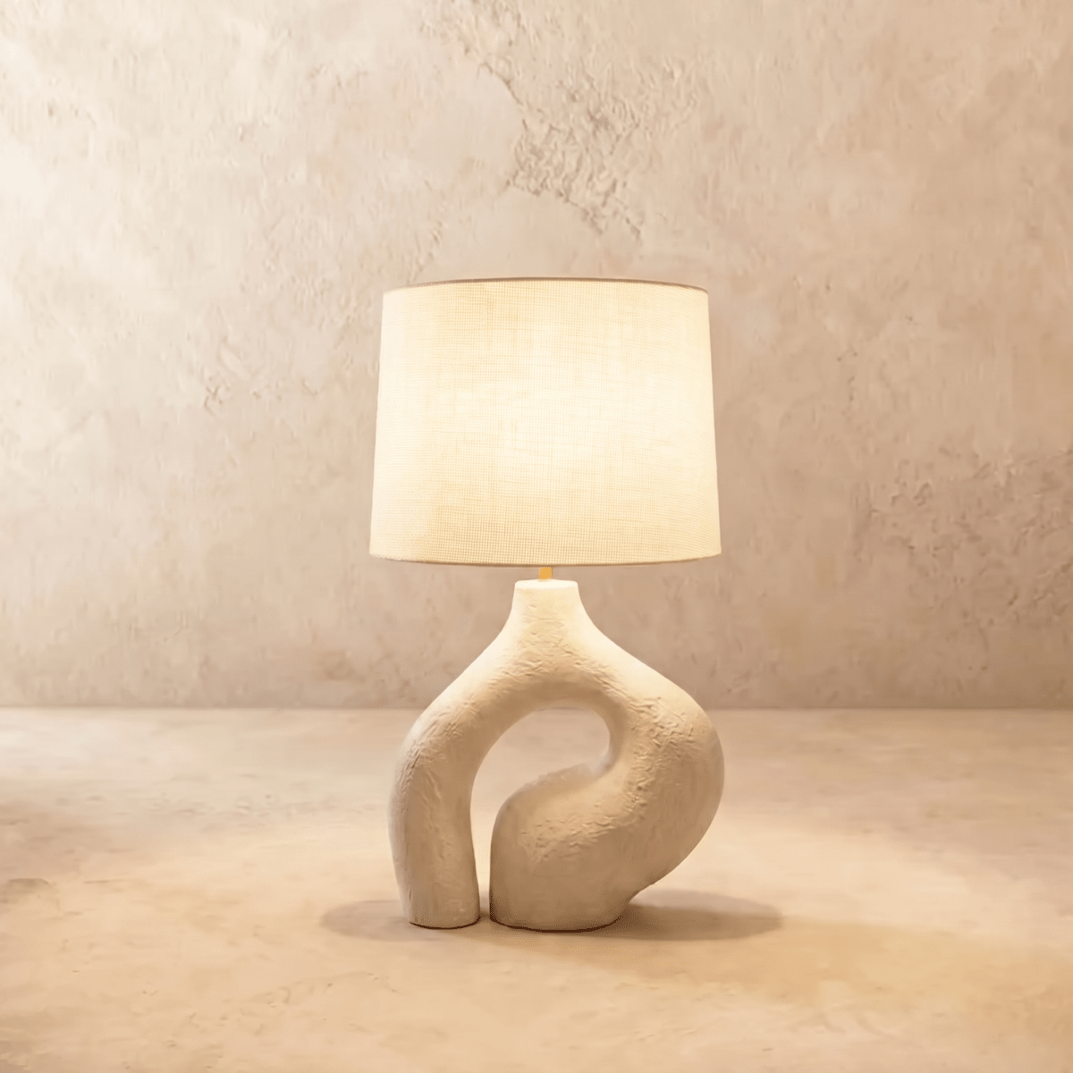 Ysoline Modern Retro Fabric Resin Table Lamp with Replaceable Bulb for Bedroom Ambiance
