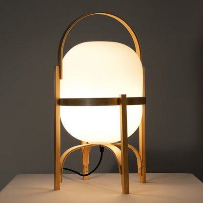 Galante Contemporary Japanese Glass Wood Table Lamp with Warm E27 Glow for Living Room