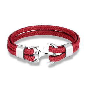 Nautical Anchor Leather Bracelet