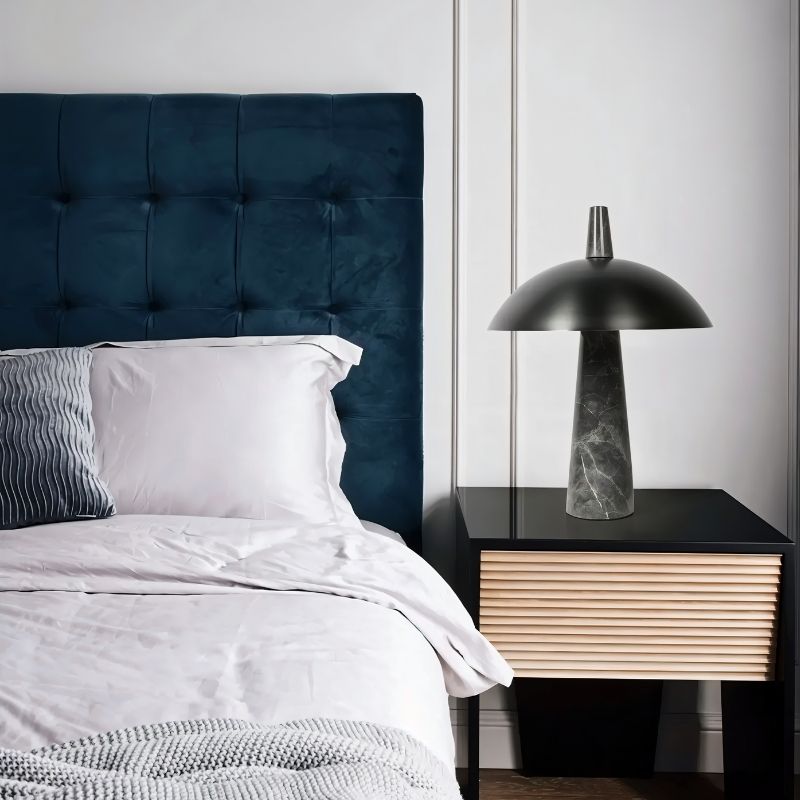 Rosalind Modern Marble Steel Table Lamp with Adjustable E27 Glow for Bedroom
