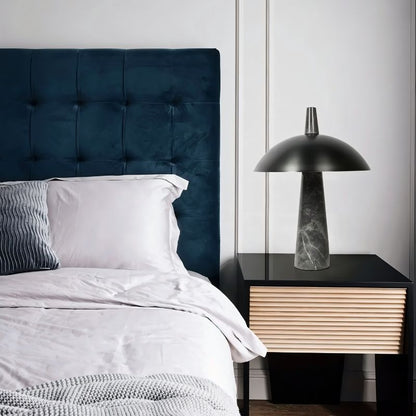 Rosalind Modern Marble Steel Table Lamp with Adjustable E27 Glow for Bedroom