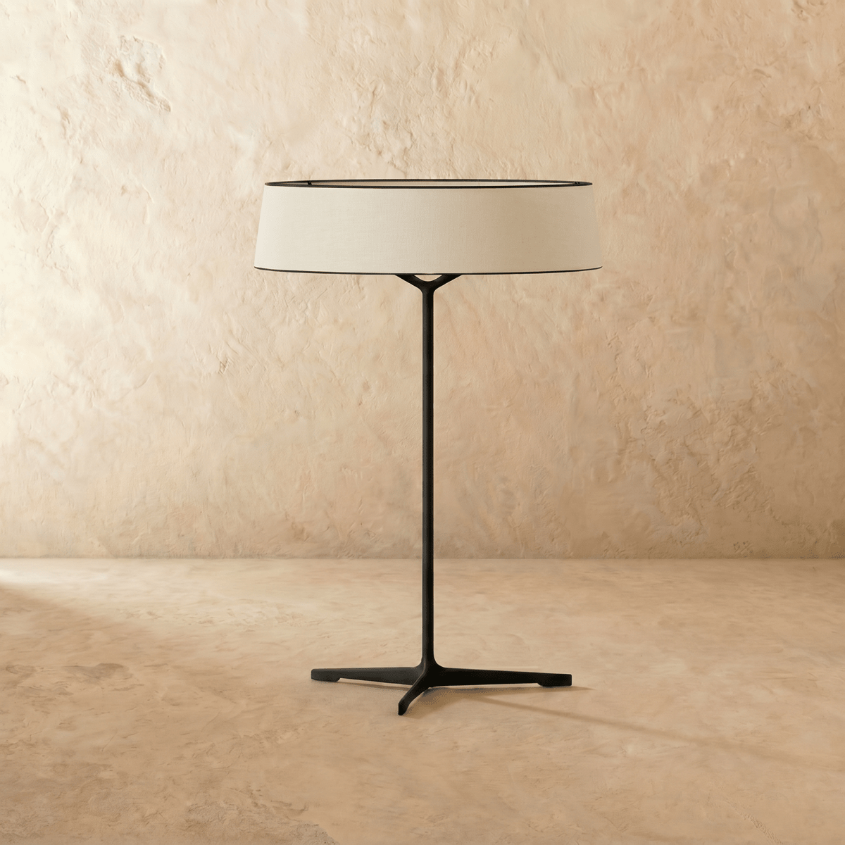 Tavernelle Modern Aluminum Fabric LED Table Lamp for Bedroom Console Styling