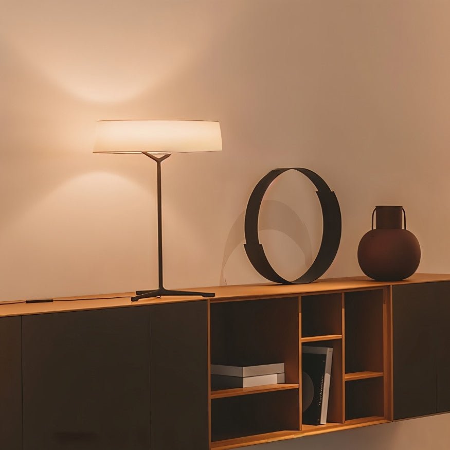 Tavernelle Modern Aluminum Fabric LED Table Lamp for Bedroom Console Styling