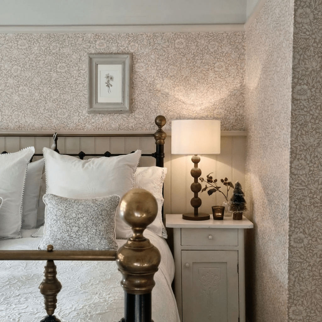 Montrave Classic Fabric and Wood Table Lamp Traditional Design for Bedroom Nightstands