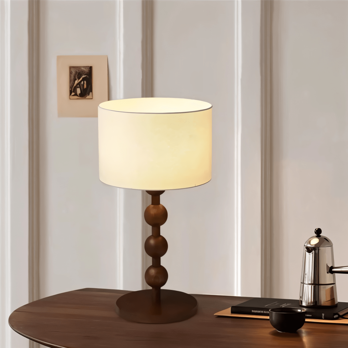 Montrave Classic Fabric and Wood Table Lamp Traditional Design for Bedroom Nightstands