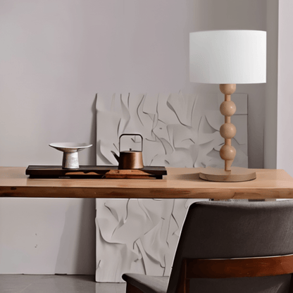 Montrave Classic Fabric and Wood Table Lamp Traditional Design for Bedroom Nightstands