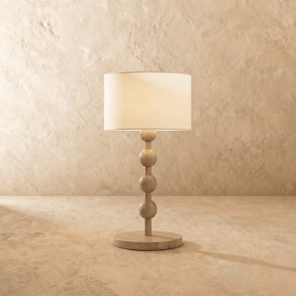 Montrave Classic Fabric and Wood Table Lamp Traditional Design for Bedroom Nightstands