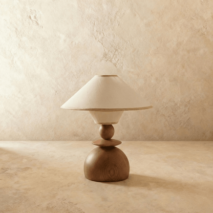 Jouvelle Scandinavian Fabric Table Lamp with Warm Glow for Bedroom and Dining Room Styling