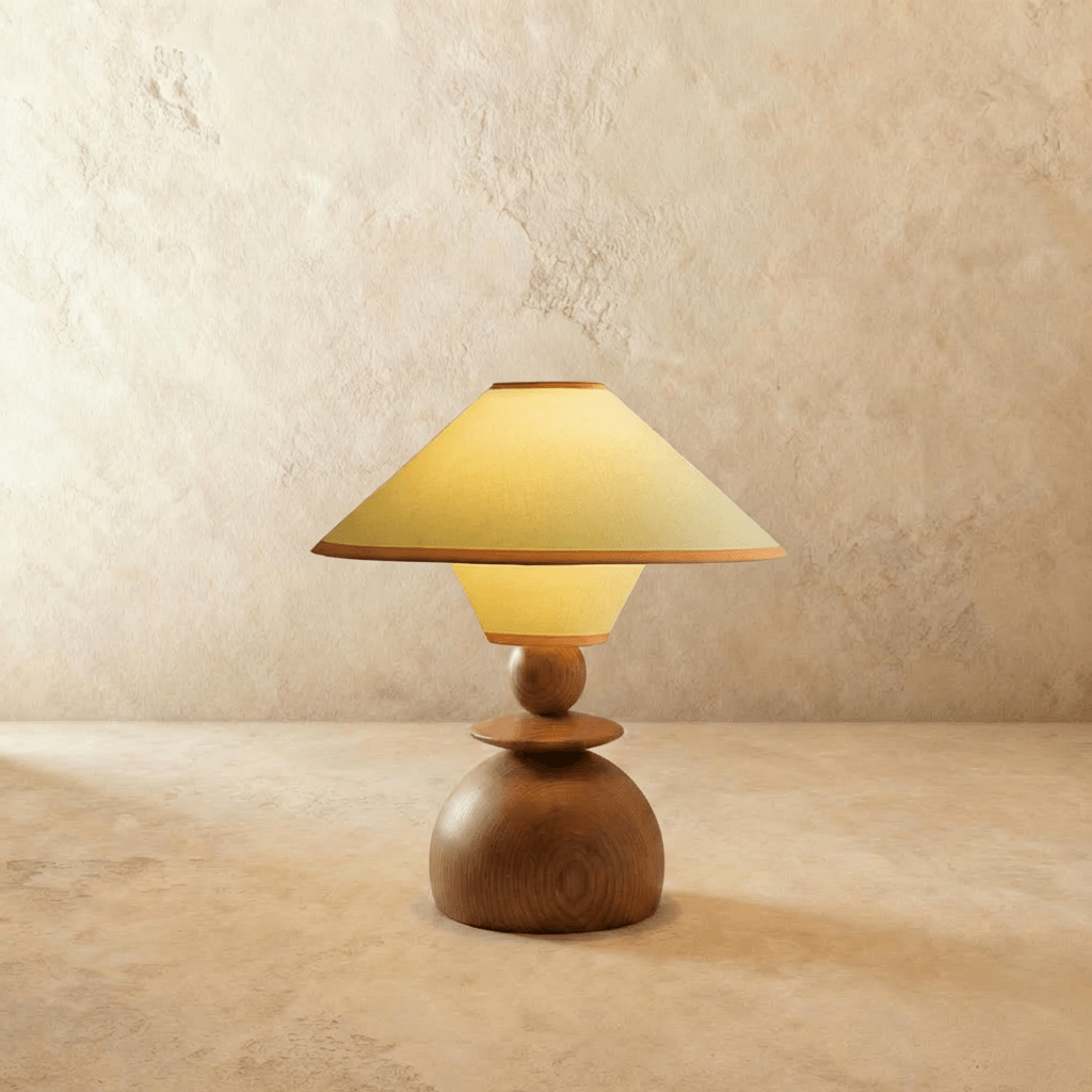 Jouvelle Scandinavian Fabric Table Lamp with Warm Glow for Bedroom and Dining Room Styling