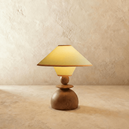 Jouvelle Scandinavian Fabric Table Lamp with Warm Glow for Bedroom and Dining Room Styling
