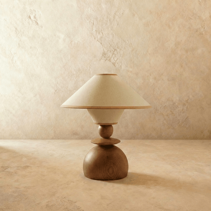 Jouvelle Scandinavian Fabric Table Lamp with Warm Glow for Bedroom and Dining Room Styling