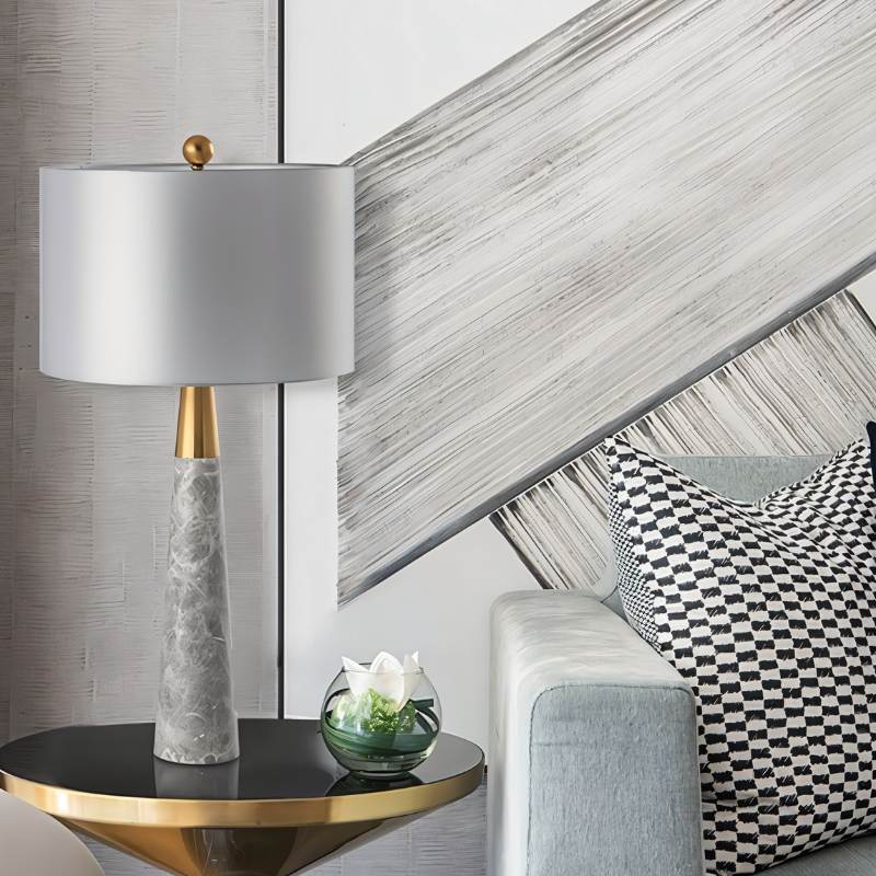 Pravelle Modern Fabric Table Lamp with Warm E27 Glow for Living Room Styling