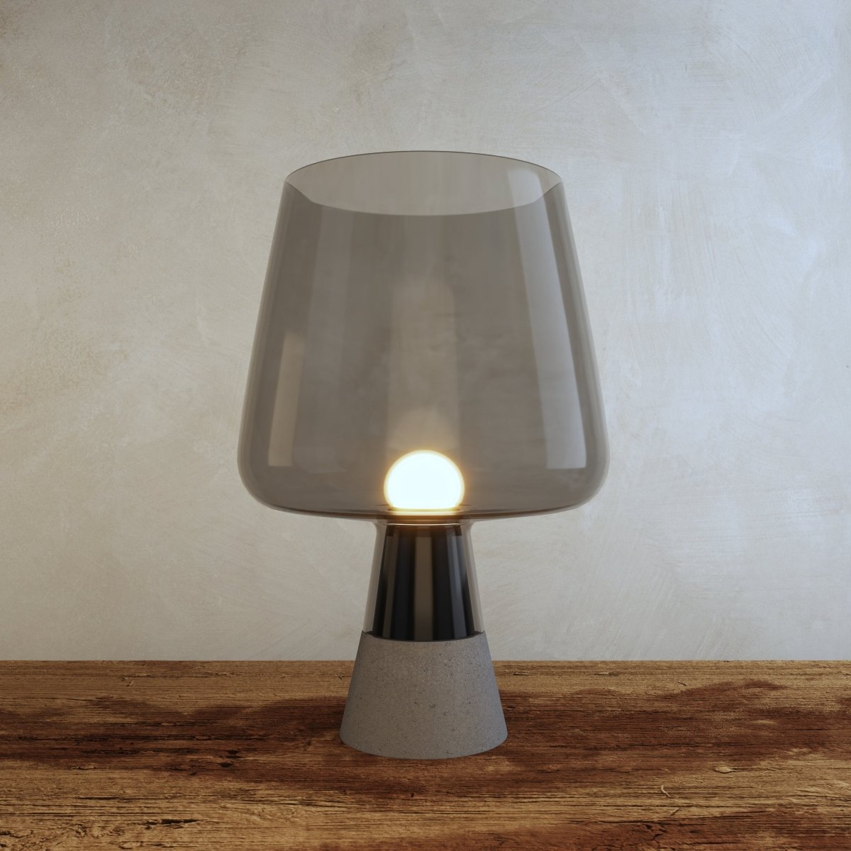 Noctura Vintage Glass Table Lamp with Warm E27 Glow for Bedroom Nightstands