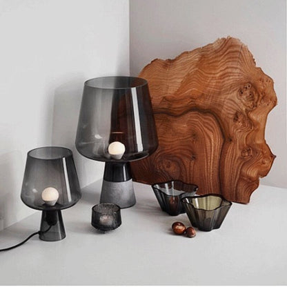Noctura Vintage Glass Table Lamp with Warm E27 Glow for Bedroom Nightstands