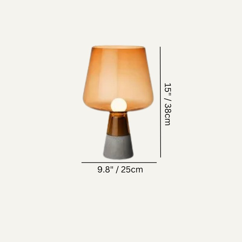 Noctura Vintage Glass Table Lamp with Warm E27 Glow for Bedroom Nightstands