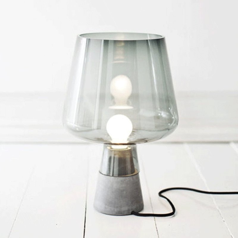 Noctura Vintage Glass Table Lamp with Warm E27 Glow for Bedroom Nightstands