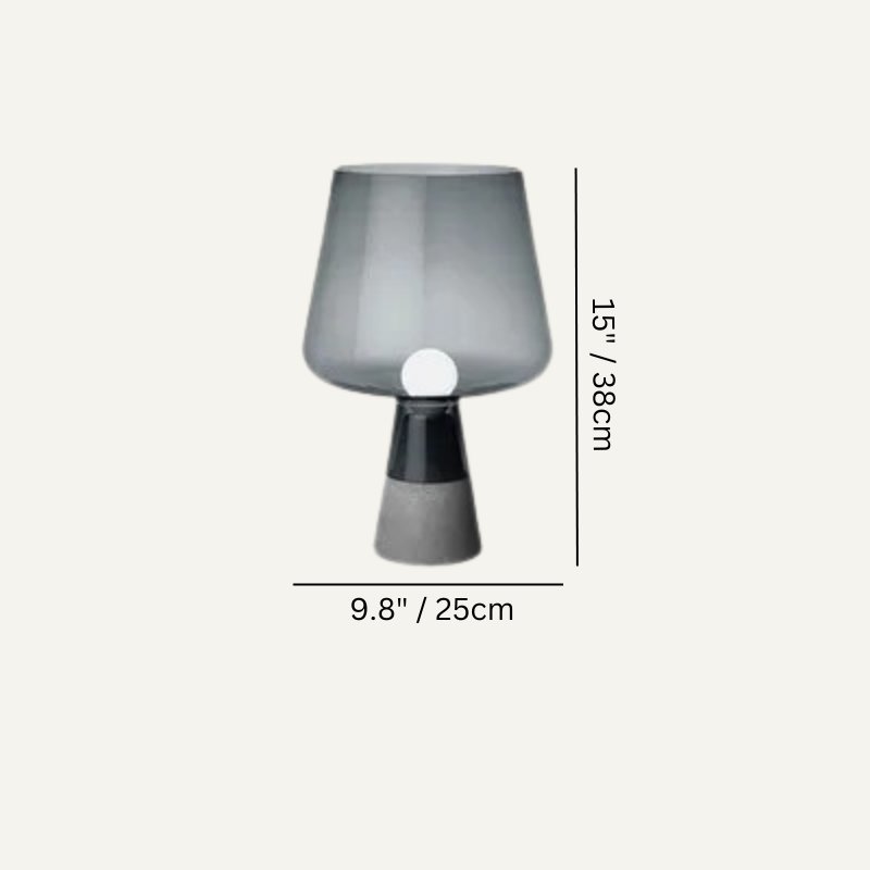 Noctura Vintage Glass Table Lamp with Warm E27 Glow for Bedroom Nightstands