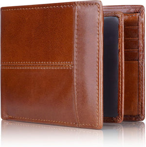 RFID-Blocking Leather Bifold Wallet