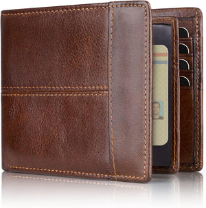 RFID-Blocking Leather Bifold Wallet