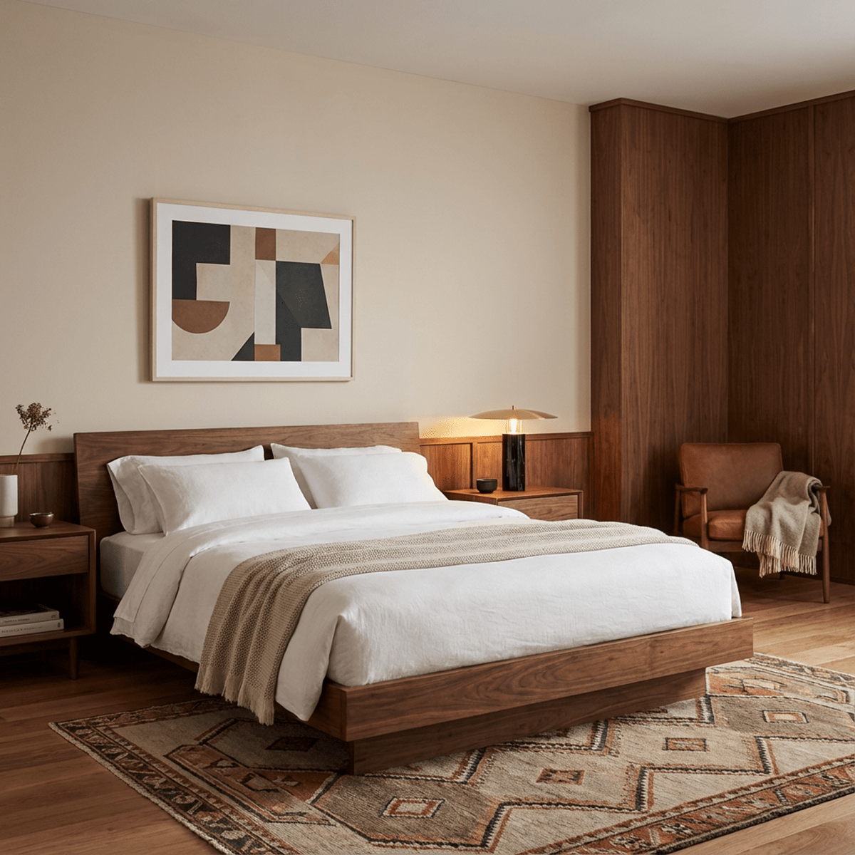 Marcheva Modern Marble and Travertine Table Lamp with Integrated LED Glow