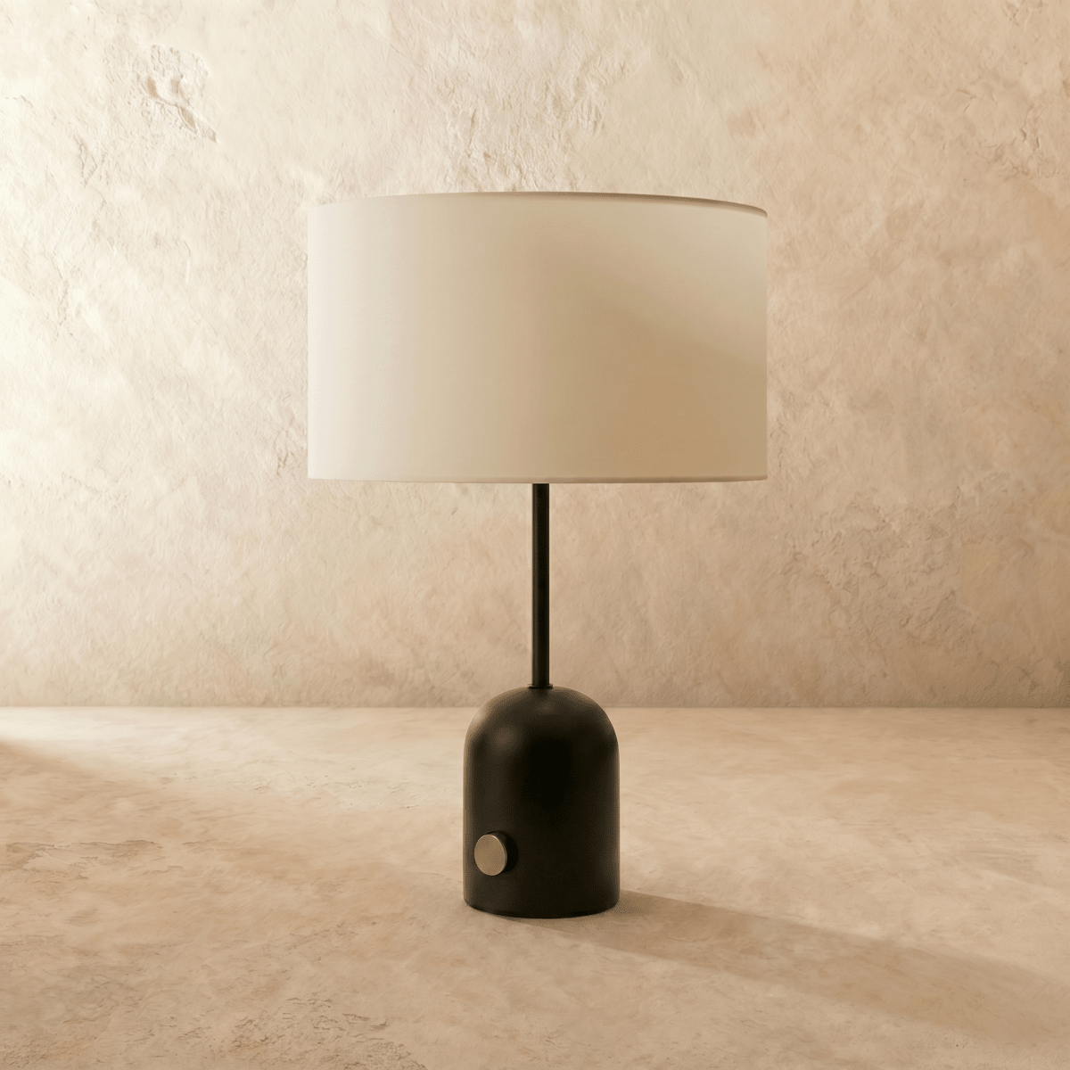 Rivelle Modern Marble Fabric Table Lamp with Warm Glow for Living Room Console Styling