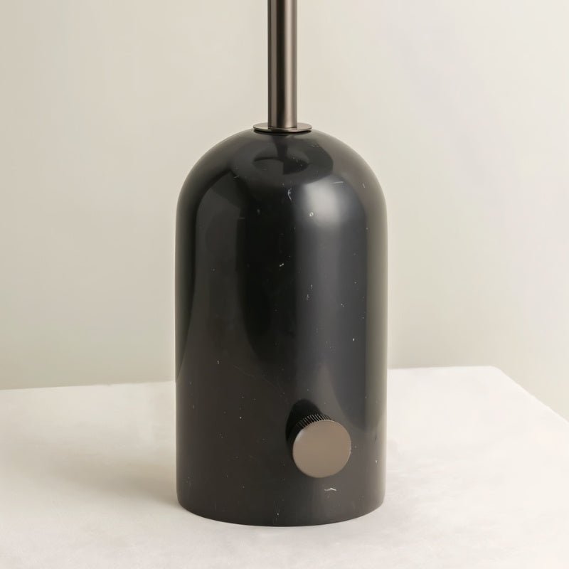 Rivelle Modern Marble Fabric Table Lamp with Warm Glow for Living Room Console Styling