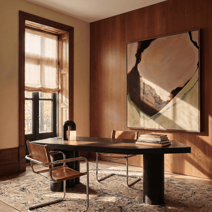 Delacroix Modern Wood Table Lamp with Dimmable Remote-Control LED Glow