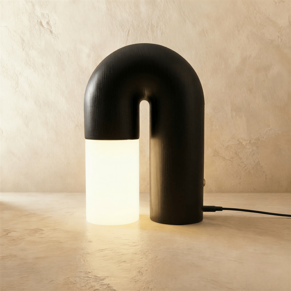 Delacroix Modern Wood Table Lamp with Dimmable Remote-Control LED Glow