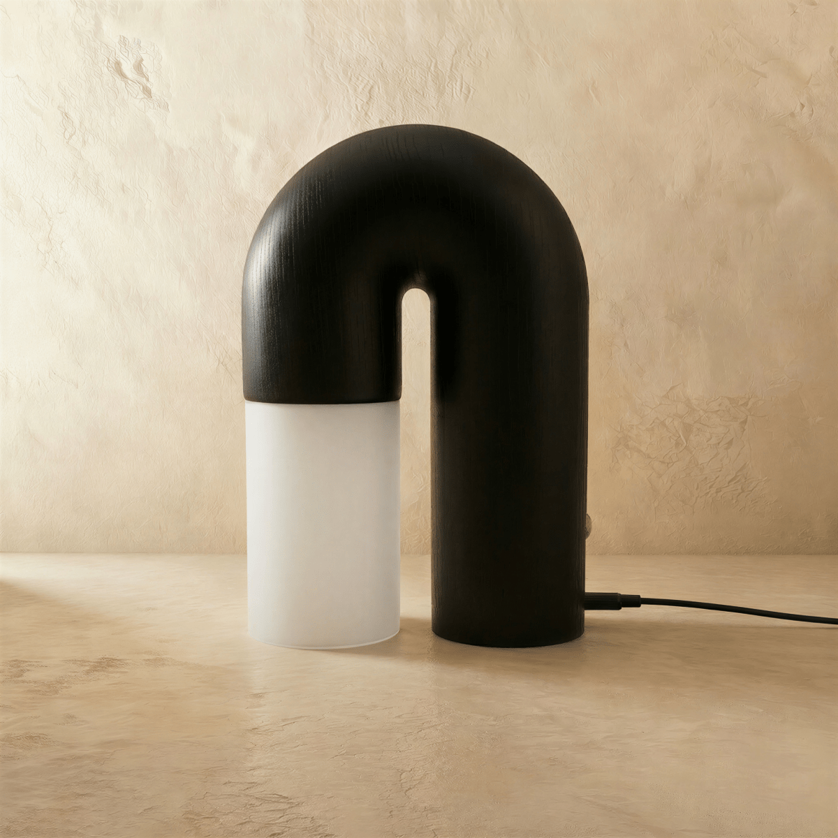 Delacroix Modern Wood Table Lamp with Dimmable Remote-Control LED Glow