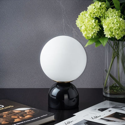 Willowmere Modern Marble Brass Table Lamp with Warm Ambient Glow for Bedroom Nightstands
