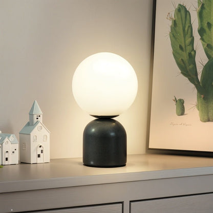 Willowmere Modern Marble Brass Table Lamp with Warm Ambient Glow for Bedroom Nightstands