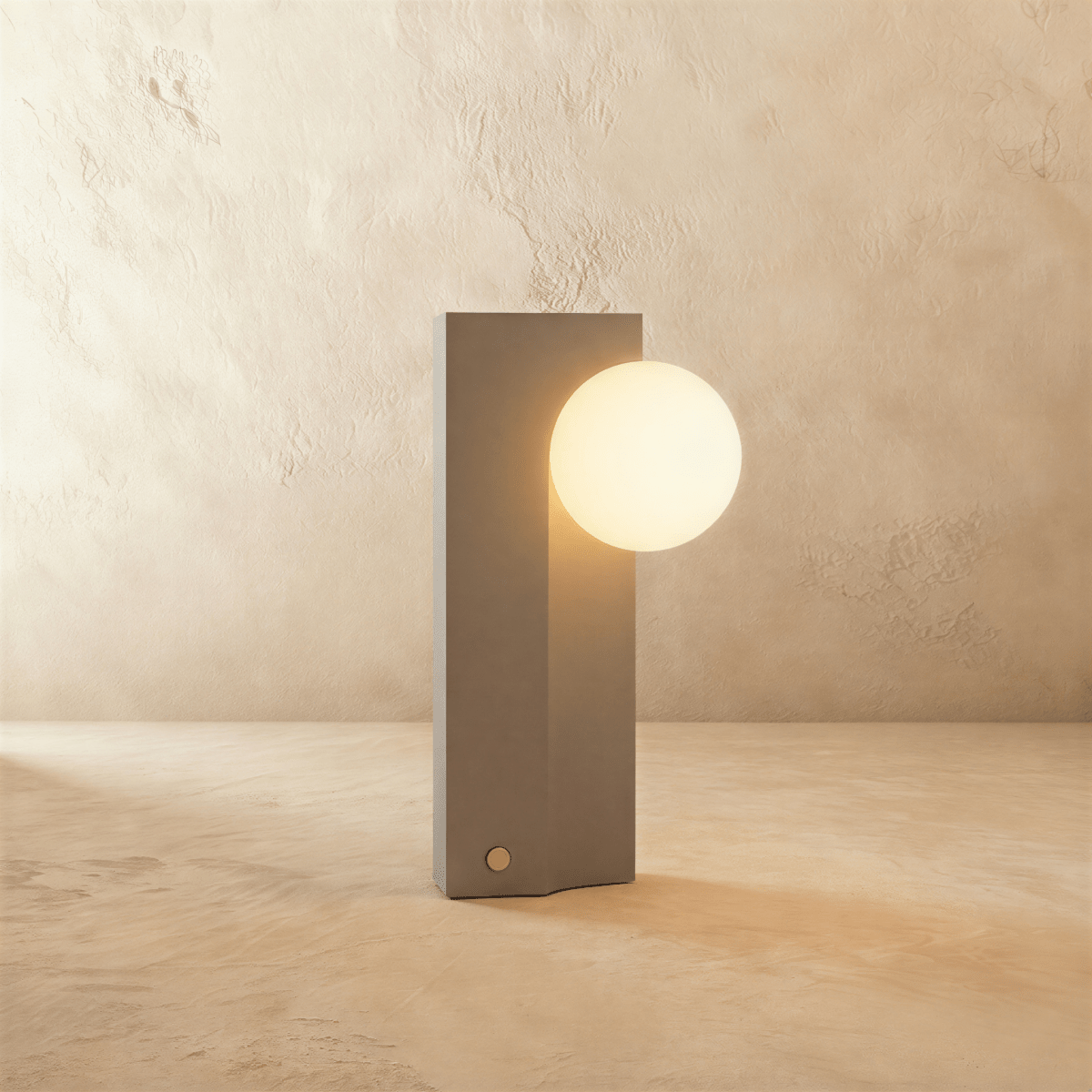 Solenne Modern Glass Concrete Rechargeable LED Table Lamp for Cordless Bedroom Ambiance