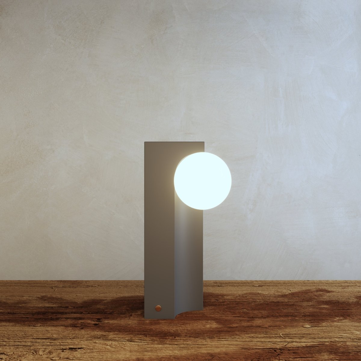 Solenne Modern Glass Concrete Rechargeable LED Table Lamp for Cordless Bedroom Ambiance