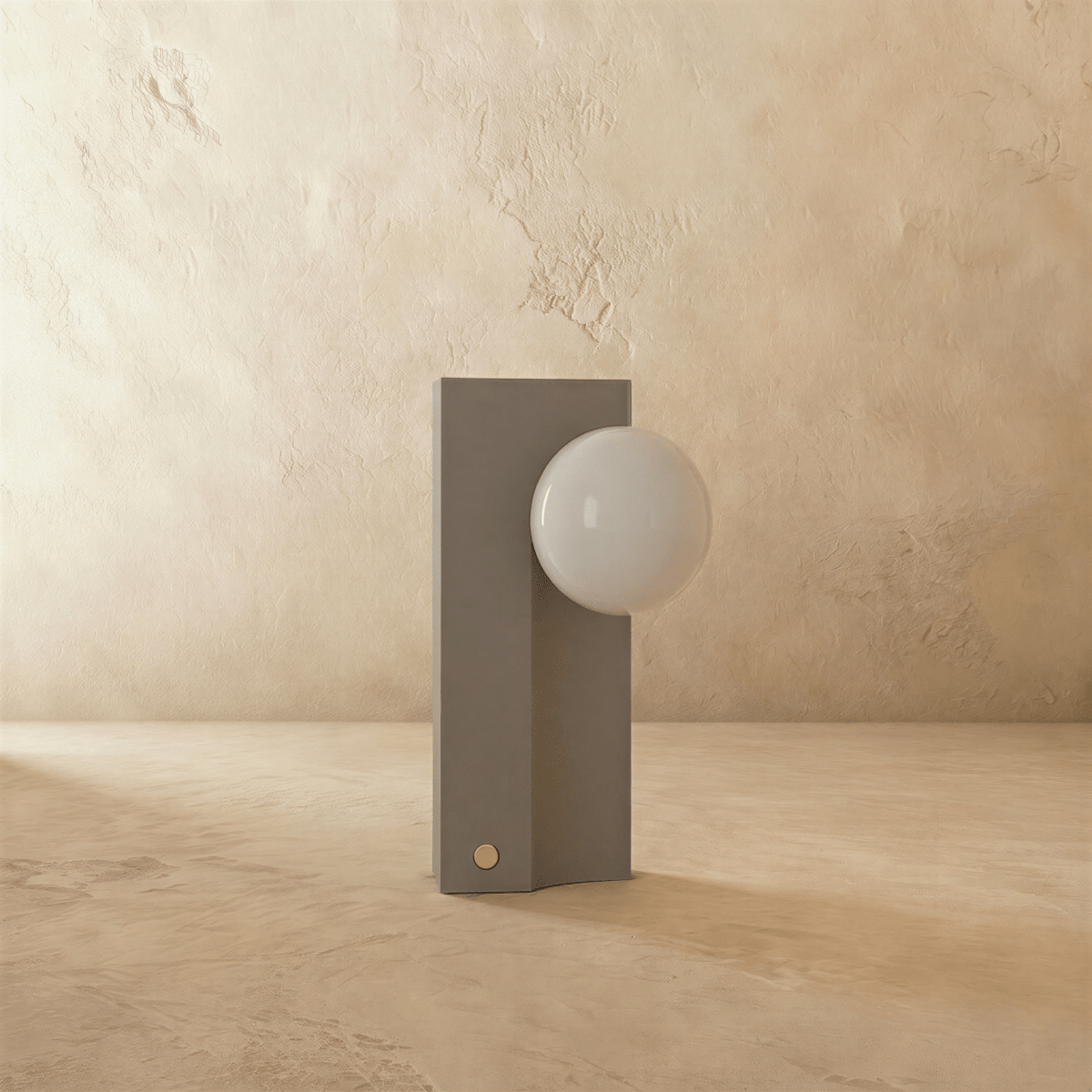 Solenne Modern Glass Concrete Rechargeable LED Table Lamp for Cordless Bedroom Ambiance