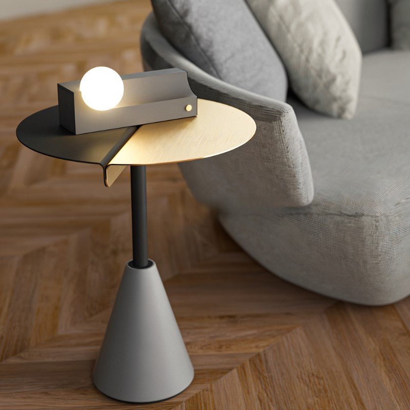 Solenne Modern Glass Concrete Rechargeable LED Table Lamp for Cordless Bedroom Ambiance