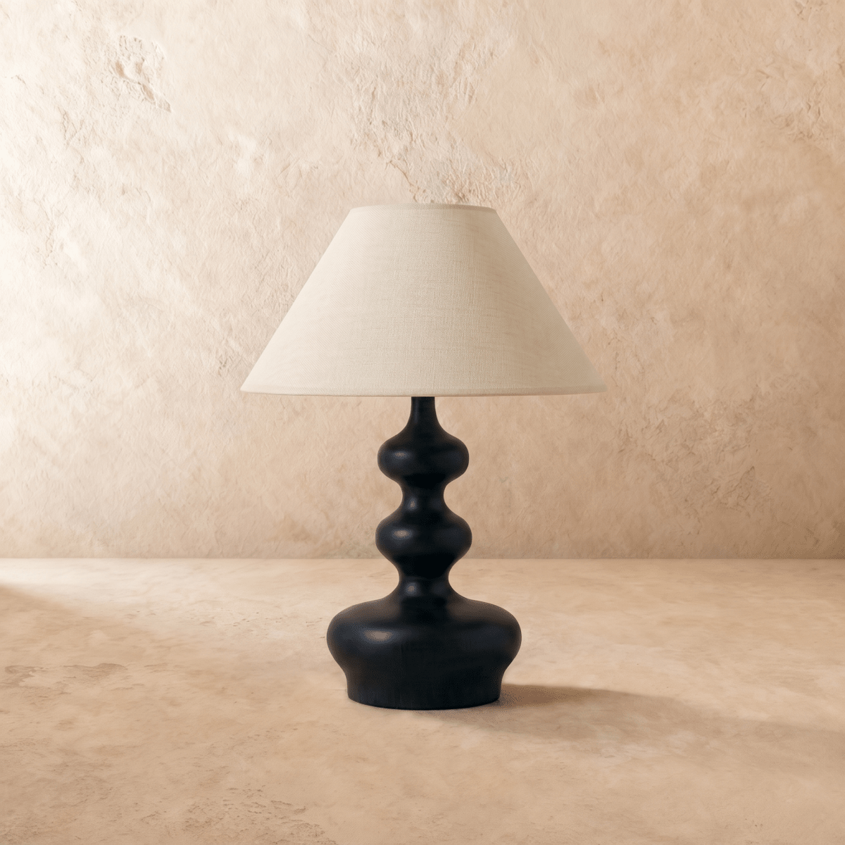 Xanthe Boho Fabric Wood Table Lamp with Replaceable E27 Bulb for Bedroom Reading
