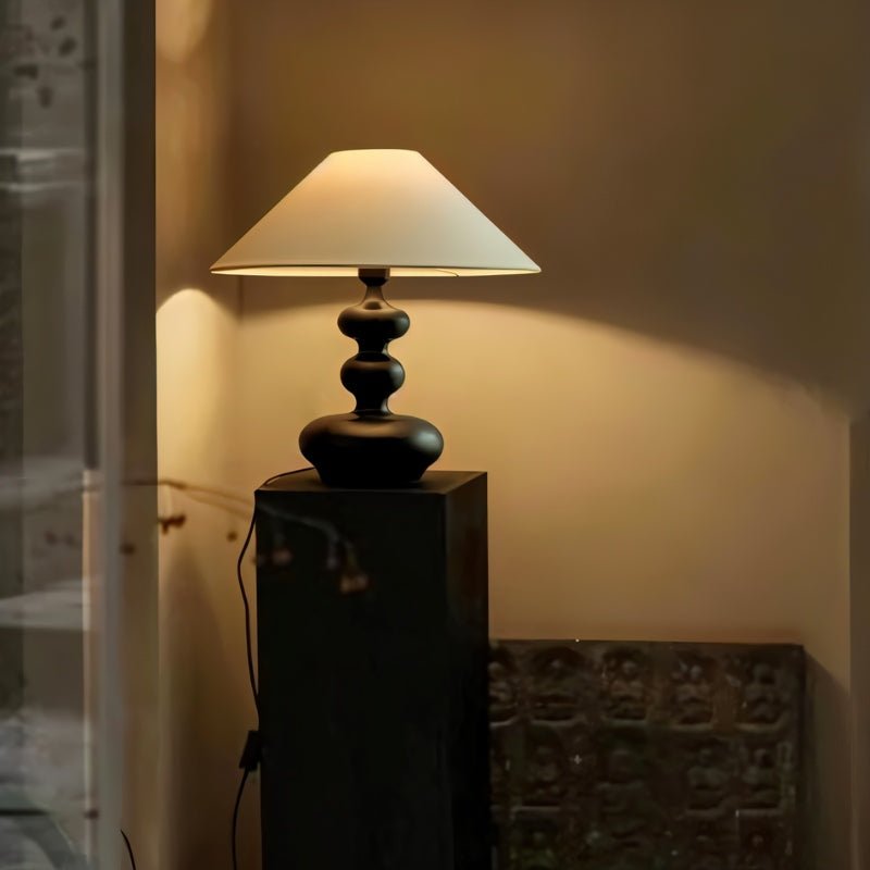 Xanthe Boho Fabric Wood Table Lamp with Replaceable E27 Bulb for Bedroom Reading