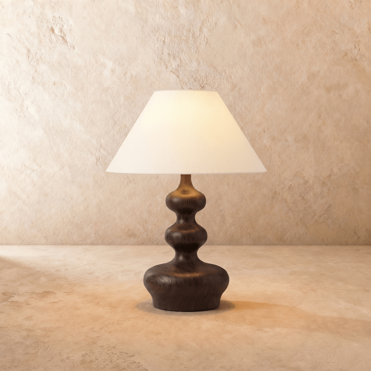 Xanthe Boho Fabric Wood Table Lamp with Replaceable E27 Bulb for Bedroom Reading