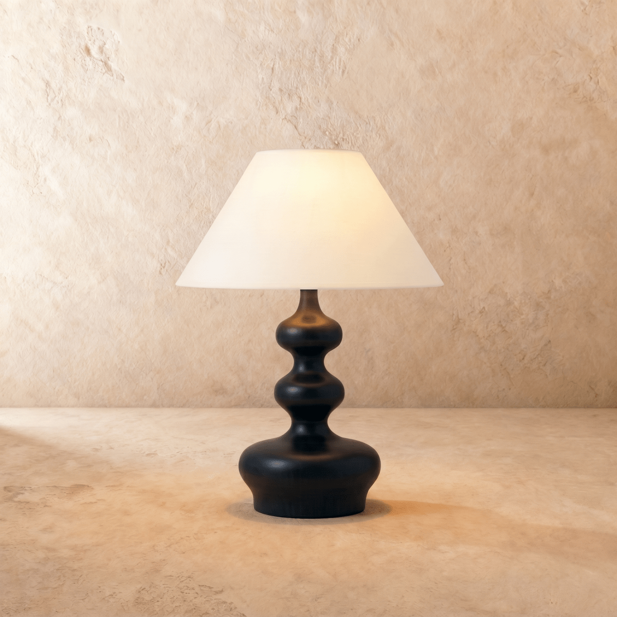 Xanthe Boho Fabric Wood Table Lamp with Replaceable E27 Bulb for Bedroom Reading