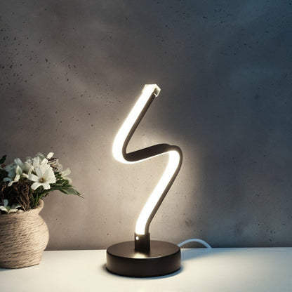 Noirelle Modern Black Aluminum LED Table Lamp Sculptural Bedside Accent Light