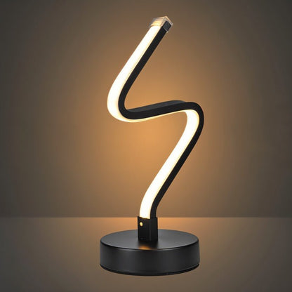 Noirelle Modern Black Aluminum LED Table Lamp Sculptural Bedside Accent Light
