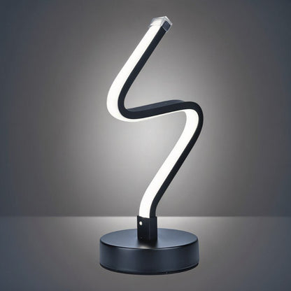 Noirelle Modern Black Aluminum LED Table Lamp Sculptural Bedside Accent Light