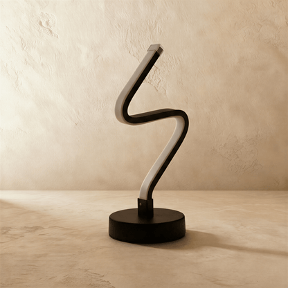 Noirelle Modern Black Aluminum LED Table Lamp Sculptural Bedside Accent Light
