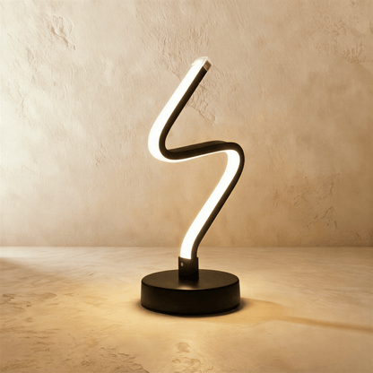 Noirelle Modern Black Aluminum LED Table Lamp Sculptural Bedside Accent Light