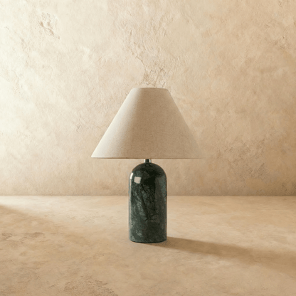 Vionelle Contemporary Fabric and Marble Table Lamp with Adjustable E27 White Light