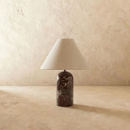 Vionelle Contemporary Fabric and Marble Table Lamp with Adjustable E27 White Light
