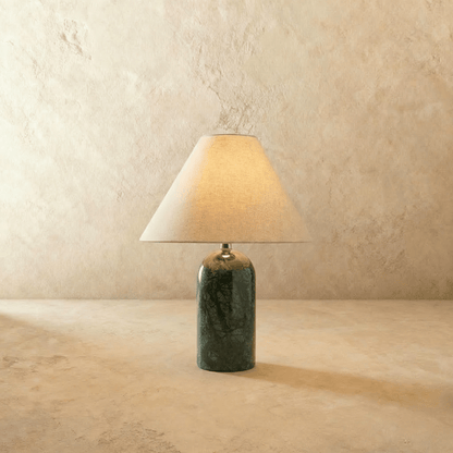 Vionelle Contemporary Fabric and Marble Table Lamp with Adjustable E27 White Light