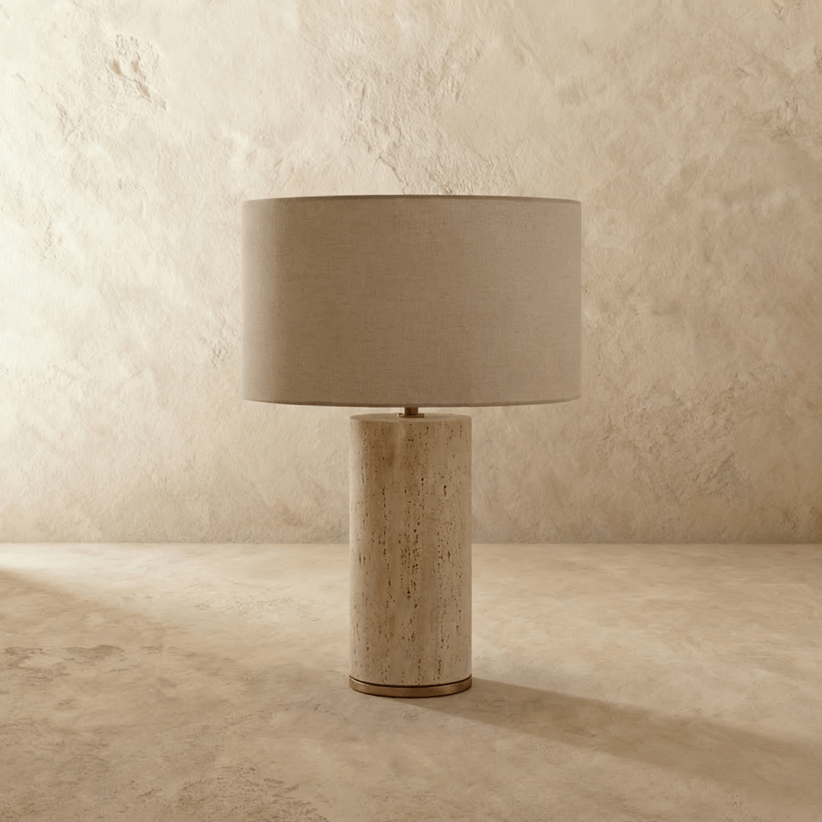 Seraphel Modern Marble Fabric Table Lamp Warm E27 Glow for Bedroom Nightstands